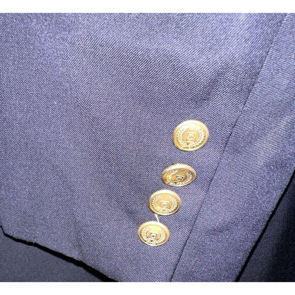 CHAPS Mens Solid Black 100% WOOL Two Button Sport Coat Suit Jacket Blazer 46 R - Picture 5 of 6